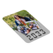 スポーティモダンガールはっきりしたスクリプト卒業3写真 マグネット (右側)