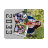 スポーティモダンガールはっきりしたスクリプト卒業3写真 マグネット (横)