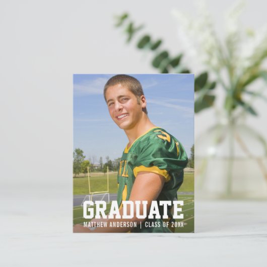 スポーティモダン卒業発表はがき 案内ポストカード (スタンド正面)