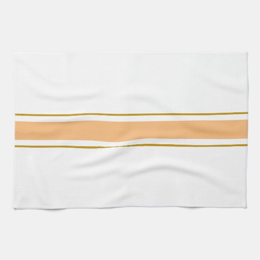 スポーティライトオレンジブラウンホワイトレーシングストライプズ キッチンタオル (横)