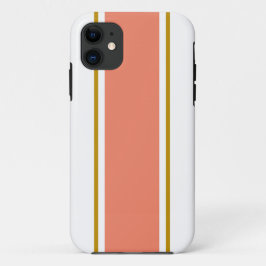 スポーティライトオレンジブラウンホワイトレーシングストライプズ iPhone 11 ケース