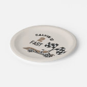 スポーティレースカーボーイズ2速い誕生日パーティー ペーパープレート (アングル)