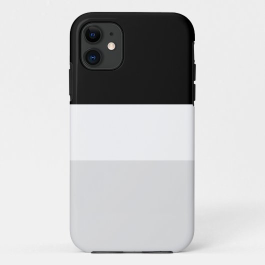 スポーティワイドはっきりした白黒ライトグレイストライプズ Case-Mate iPhoneケース (裏面)