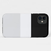 スポーティワイドはっきりした白黒ライトグレイストライプズ Case-Mate iPhoneケース (裏面(横))