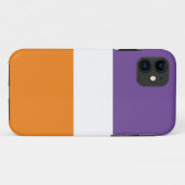 スポーティワイドカラフルパープルオレンジ白ストライプ色 Case-Mate iPhoneケース (裏面(横))