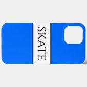 スポーティワイドブライトブルーホワイトストライプ文字 Case-Mate iPhoneケース (裏面 (横))