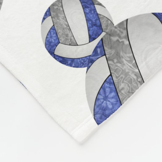 スポーティーなブルーグレーチームカラーバレーシガーリーョール フリースブランケット (角)