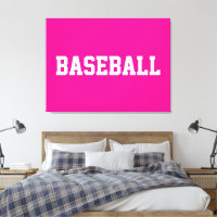 スポーティーなホワイトベースボールテキストが明るいピンク