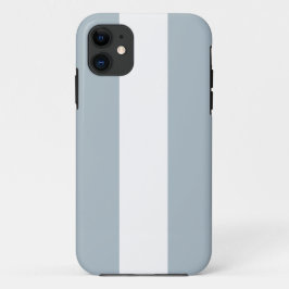スポーティーなライトスレートブルーグレー ホワイト レーシングストライプ iPhone 11 ケース