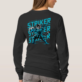 スポーティーな侍猫ストライカー レディース Tシャツ