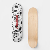 スポーティーな黒と白のサッカーボール男の子女 スケートボード (正面)