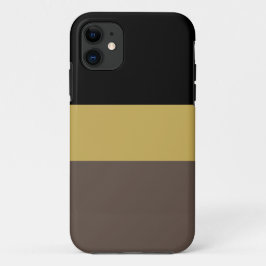 スポーティーチック ワイド ブラック ゴールド ココア ブラウン ストライプ iPhone 11 ケース