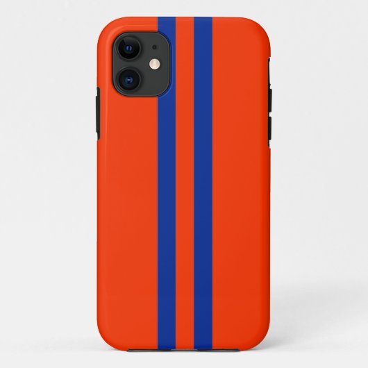 スポーティーブルーとオレンジのストライプ柄 Case-Mate iPhoneケース (裏面)