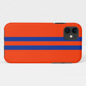 スポーティーブルーとオレンジのストライプ柄 Case-Mate iPhoneケース (裏面(横))