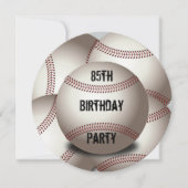 スポーティーベースボール85歳誕生日パーティー両面 招待状 (正面)