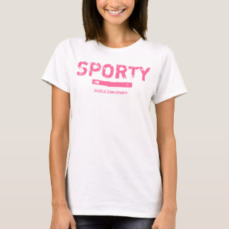 スポーティー - ピンク&ピンク Tシャツ