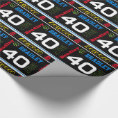 スポーティ一流の年齢の多彩な誕生日の覆いを個人化して下さい ラッピングペーパー (角)