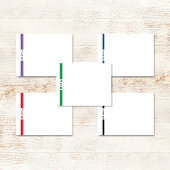 スポーティ垂直ストライプモノグラムブルーホワイトメンズ ノートカード