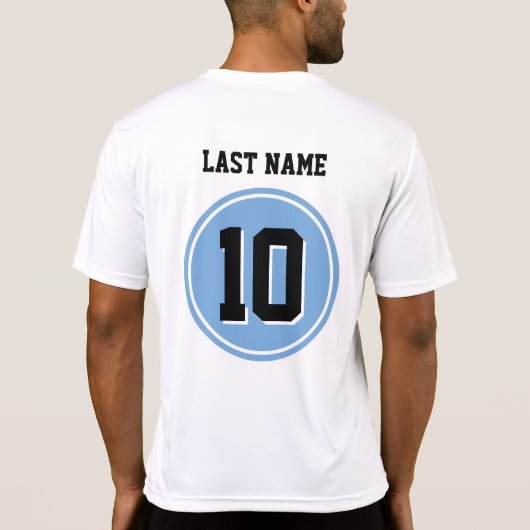 スポーティ姓とチーム番号Tシャツ Tシャツ (裏面)