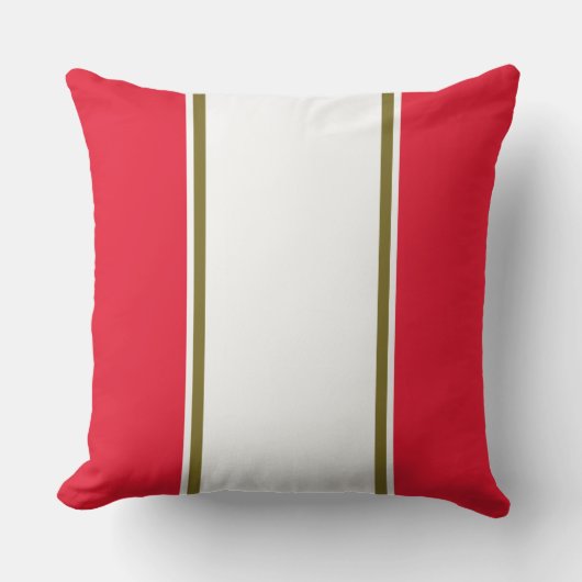 スポーティ明るい赤い白オリーブ緑ピンスリプ アウトドアクッション (正面)