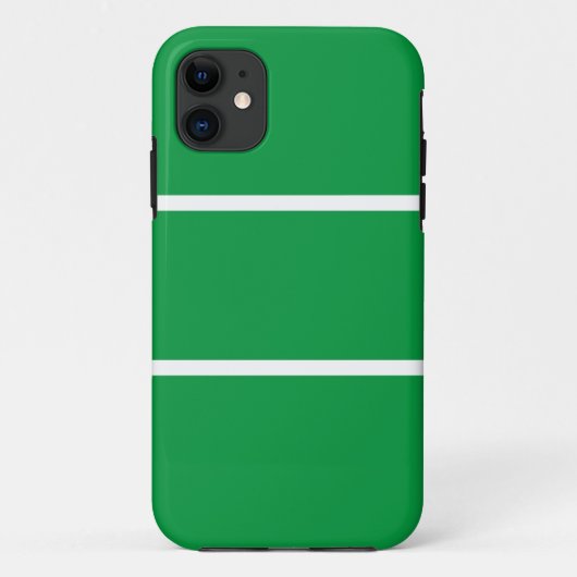 スポーティ白アクセントストライプケリーグリーン背景 Case-Mate iPhoneケース (裏面)