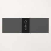 スポーティ白黒ストライプズダークグレー背景 ヨガマット (正面(横))