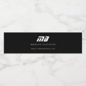 スポーティ白黒プロフェッショナルミニマルモノグラム ペットボトルラベル (シングルラベル)