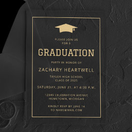 スポーティ金ゴールド卒業パーティー招待状 アクリル招待状