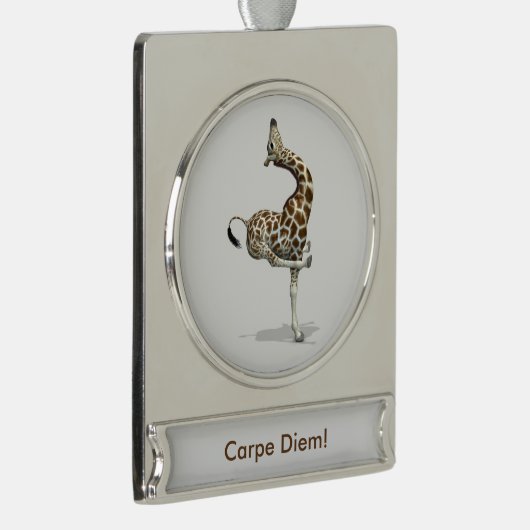 スポーティ風変わりなキリン シルバープレートバナーオーナメント (右)