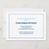 スポーティ3フォト卒業発表ホワイトブルー 招待状 (裏面)