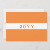 スポーティ5 – フォトオレンジ白の卒業招待状 案内状 (裏面)