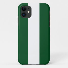 スポーティ70年代フォレストグリーンホワイトキャンプストライプ iPhone 11 ケース