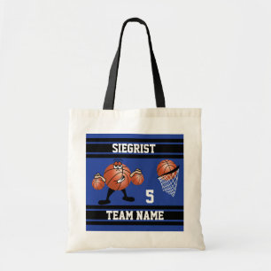 スポーティ·カートゥーン·バスケットボール·キャラクター 濃い青 トートバッグ