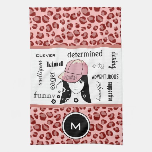 スポーティ&ガーリーレオパカッコいいードスポーツ/ジムタオル キッチンタオル (縦)