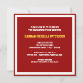 スポーティ·ガール·ジャージー·ユニフォーム·レッド卒業パーティー 招待状 (裏面)