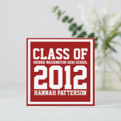 スポーティ·ガール·ジャージー·ユニフォーム·レッド卒業パーティー 招待状 (スタンド正面)