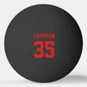 スポーティ·バースティ·スタイルパーソナライズされたの名前と番号 卓球ボール (正面)