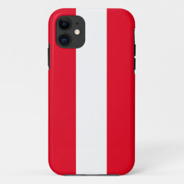 スポーティ フェスティブ ブライト レッド ホワイト サマー ストライプ iPhone 11 ケース