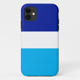 スポーティ ブライトスカイブルー ネイビー ホワイト 航海 ストライプ iPhone 11 ケース
