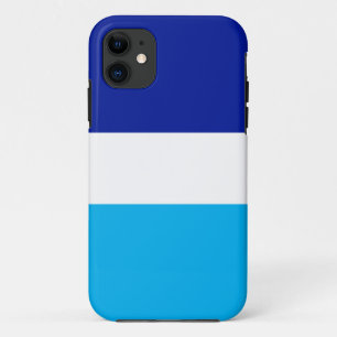 スポーティ ブライトスカイブルー ネイビー ホワイト 航海 ストライプ iPhone 11 ケース