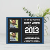 スポーティ·ボーイ·グラッド·ブラックとモナコ·ブルーの2枚の写真 招待状 (スタンド正面)