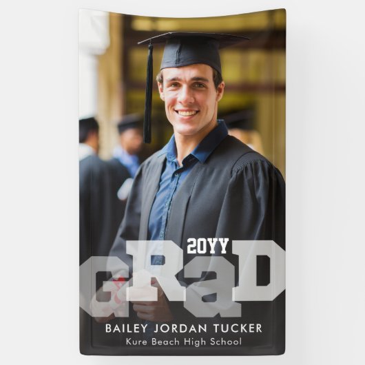 スポーティGRADオーバーレイ写真卒業 横断幕 (縦)