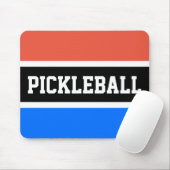 スポーティPICKLEBALLオレンジスカイブルーブラックストライプ マウスパッド (マウス)
