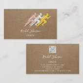 スポ走ートコーチアスリートロゴインストラクターQRクラフト 名刺 (正面/裏面)