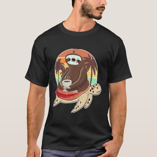 スマおもしろいス乗馬カメが飲む Tシャツ (正面)