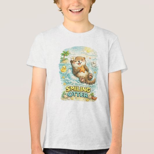 スマイリングカワウソ トライブレンドTシャツ (正面)