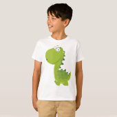 スマイリンググリーンディノ Tシャツ (正面フル)