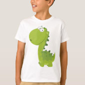 スマイリンググリーンディノ Tシャツ (正面)