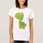スマイリンググリーンディノ Tシャツ (正面)