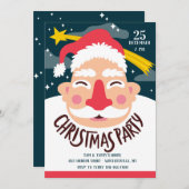 スマイリングサンタクリスマスパーティの招待状 招待状 (正面/裏面)